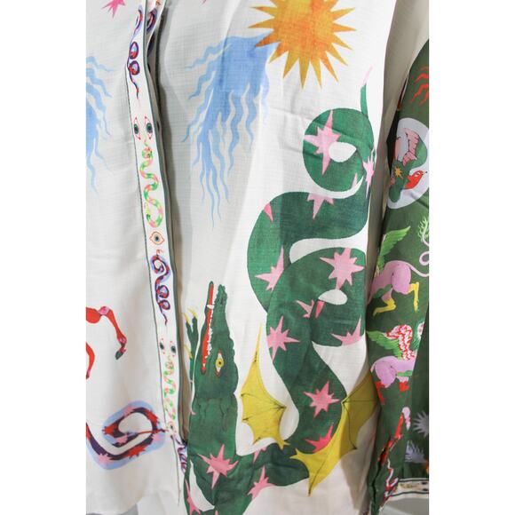 New Size XL Vintage Magical Print Horses Snake Dragon Fantasy Pajama Loungewear - Picture 4 of 8